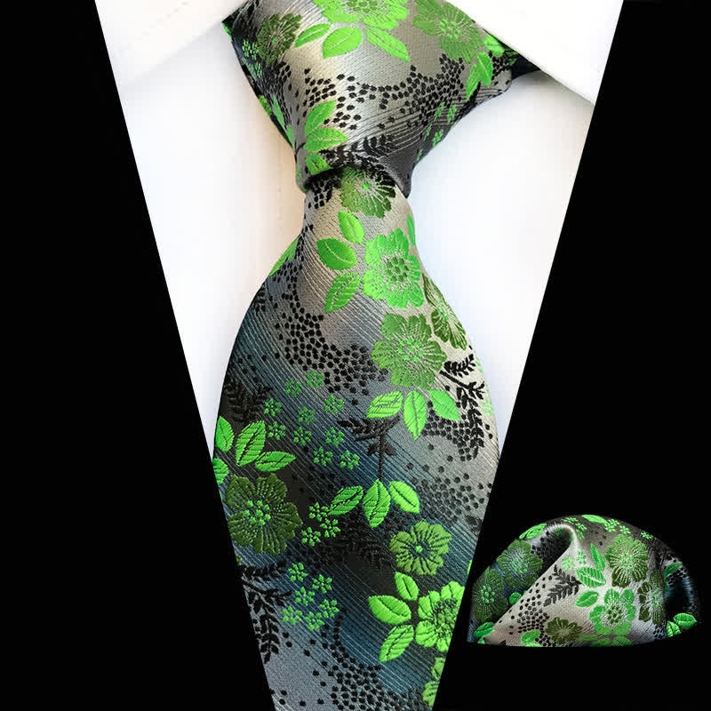 Ensemble de 2 cravates à fleurs de prunier pour homme
