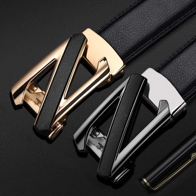 Ceinture en cuir à boucle automatique de luxe en relief pour homme