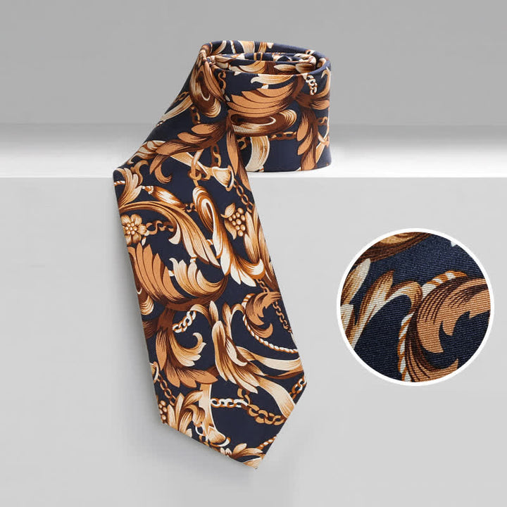 Cravate de luxe à motif floral pour homme