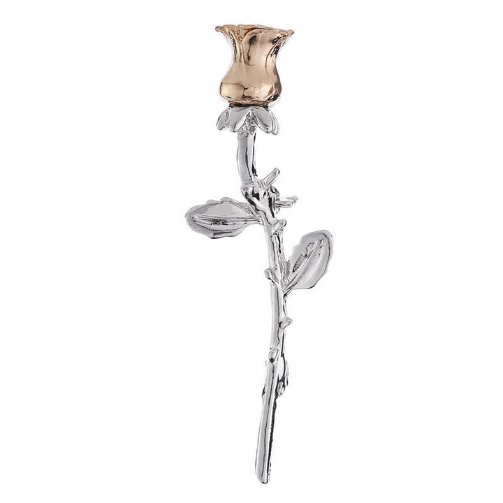 Broche charmante pour homme en forme de tige de rose - image 5