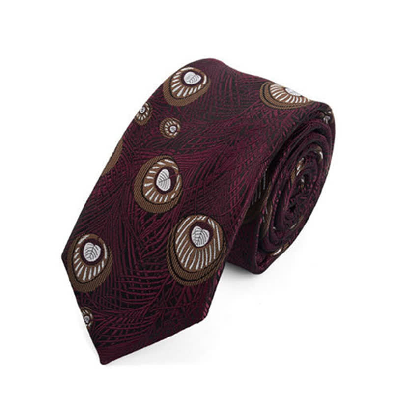 Cravate à motif de plumes de paon pour homme