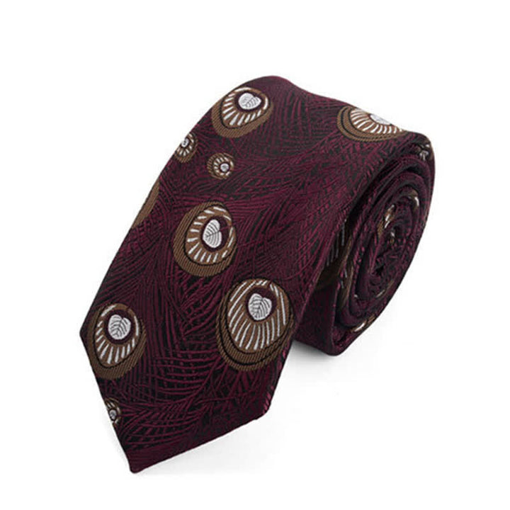 Cravate à motif de plumes de paon pour homme