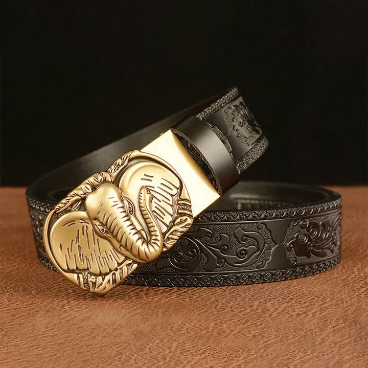 Ceinture en cuir à grandes oreilles d'éléphant pour homme