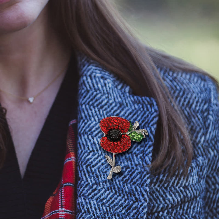 Broche pour femme en forme de coquelicot et de carthame