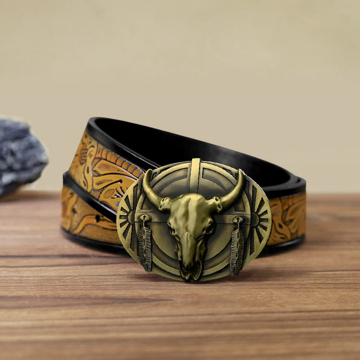 Ceinture en cuir à boucle DIY pour homme