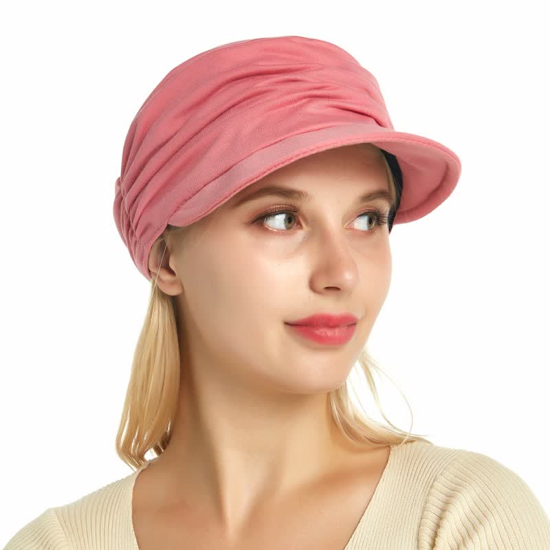 Casquette de baseball plissée à bord souple pour femme