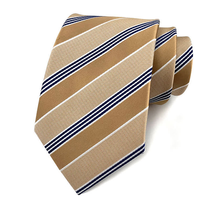 Cravate de bureau traditionnelle à rayures Repp pour homme - Nuance de kaki - image 15