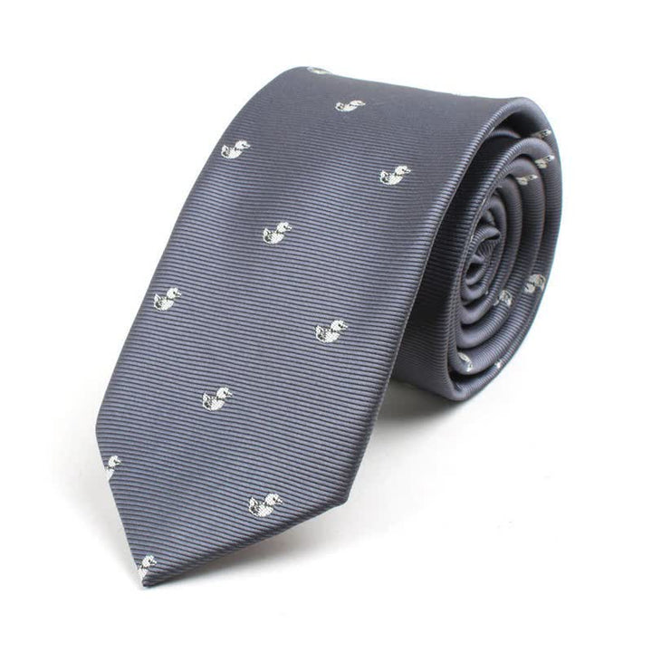 Cravate pour homme à motifs de dessins animés mignons - Canard gris - image 13