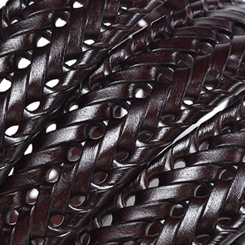 Ceinture en cuir tressée décontractée pour homme