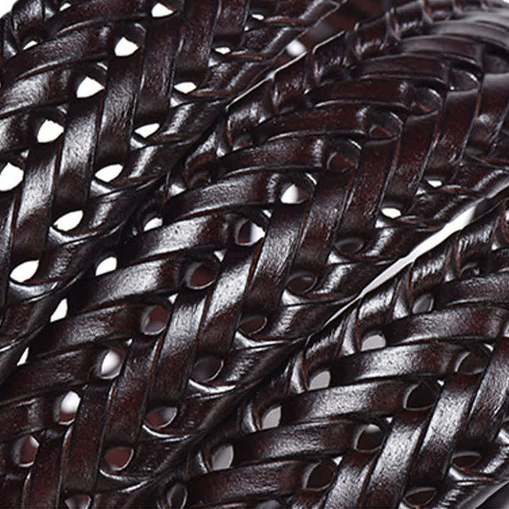 Ceinture en cuir tressée décontractée pour homme