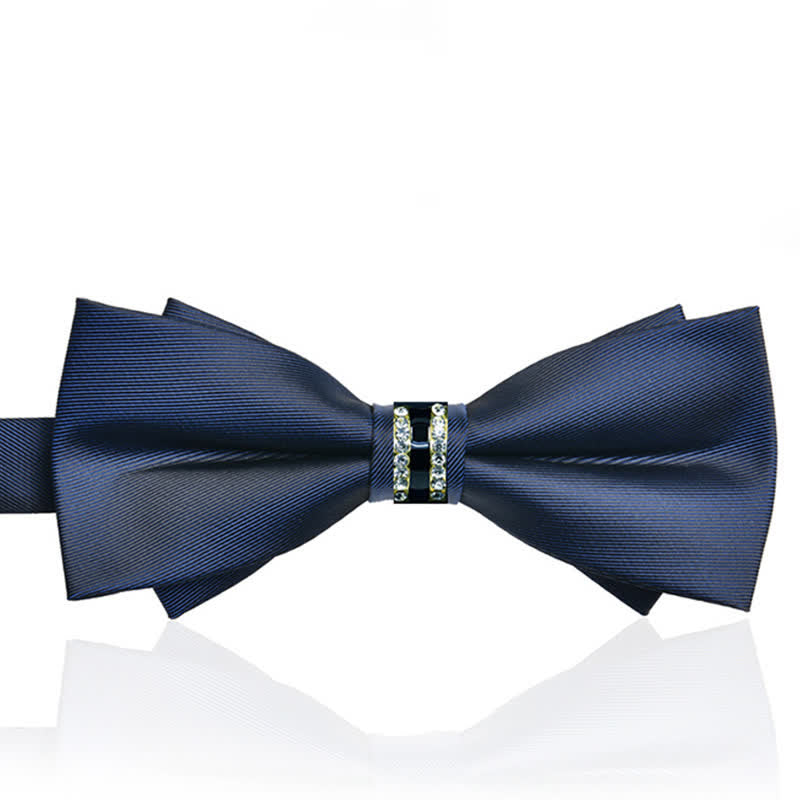 Nœud papillon en métal mat et strass pour homme