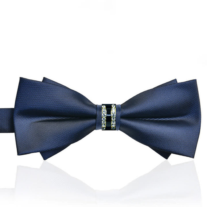 Nœud papillon en métal mat et strass pour homme