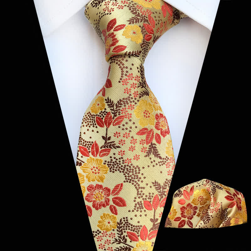 Lot de 2 cravates à fleurs de prunier pour homme