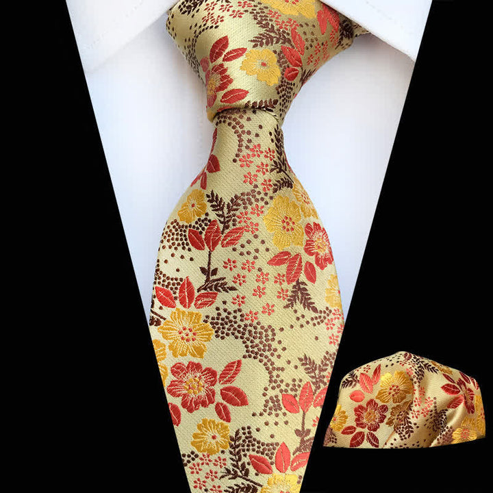 Ensemble de 2 cravates à fleurs de prunier pour homme
