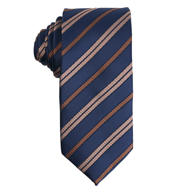 Cravate élégante pour homme de la série à rayures - Marron et marine - image 2