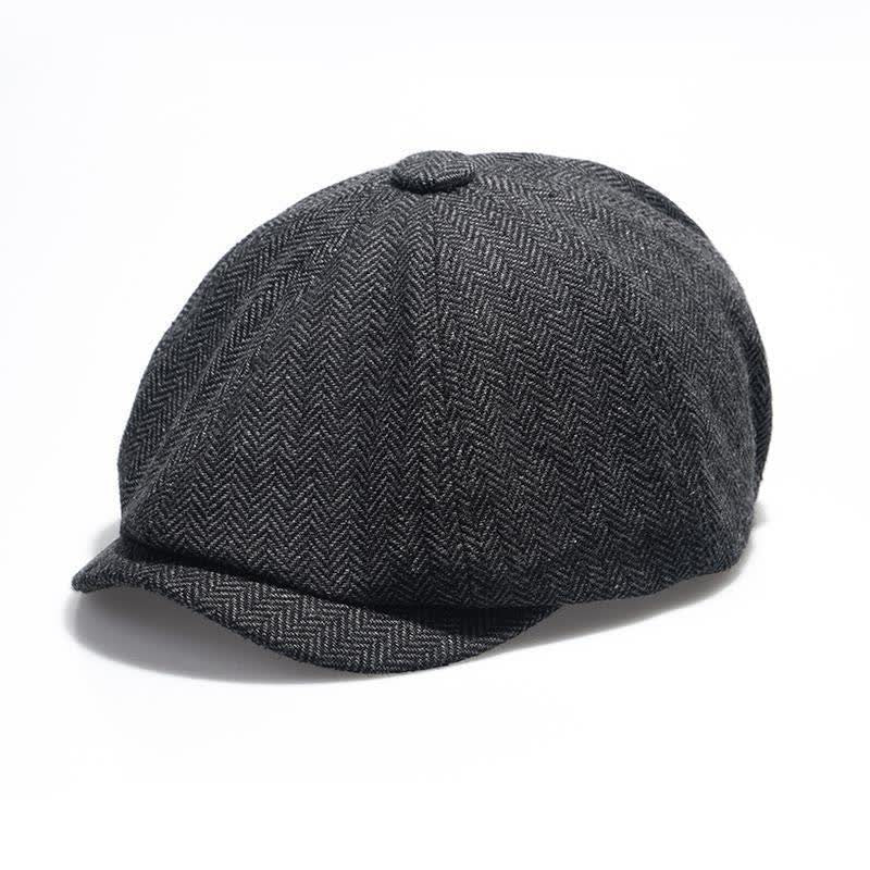 Casquette béret octogonale polyvalente à chevrons pour homme