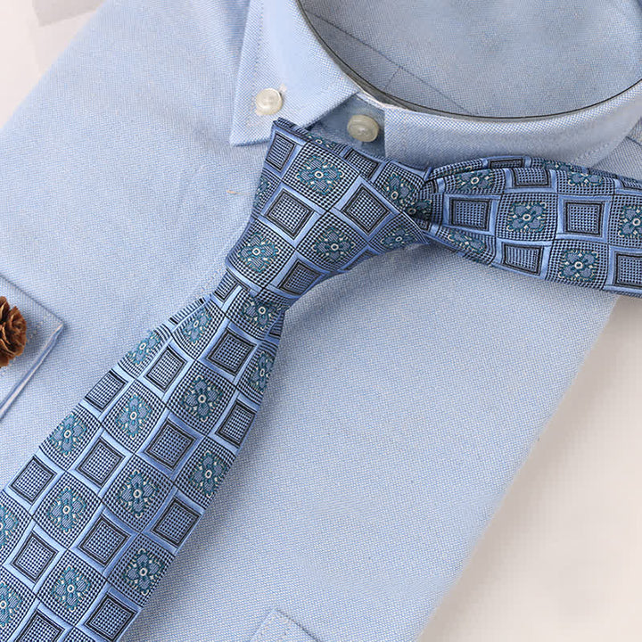 Cravate à motifs floraux géométriques vintage pour homme 
