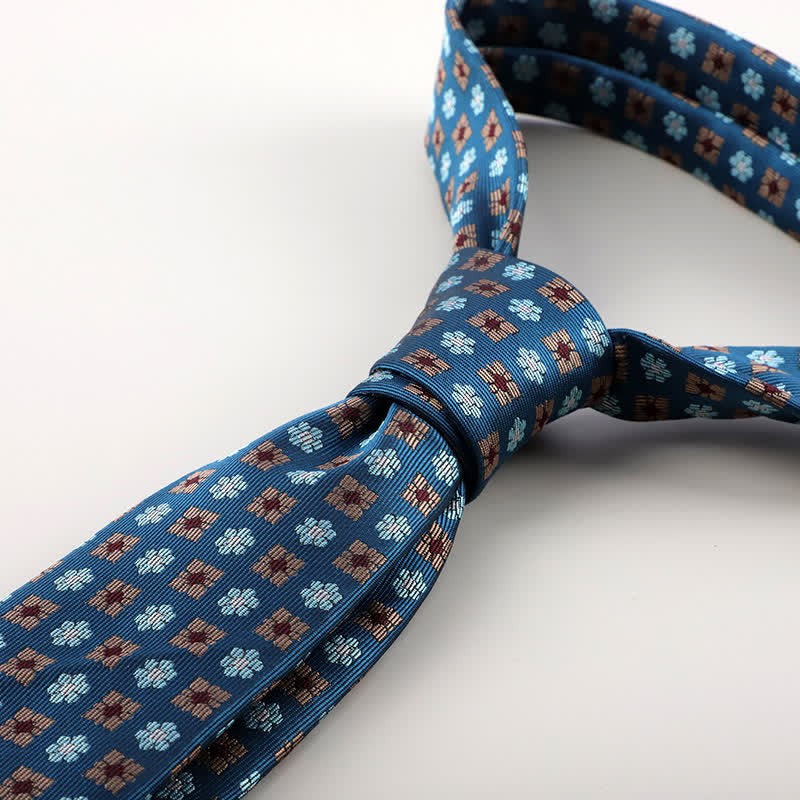 Cravate texturée à petites fleurs géométriques pour homme 