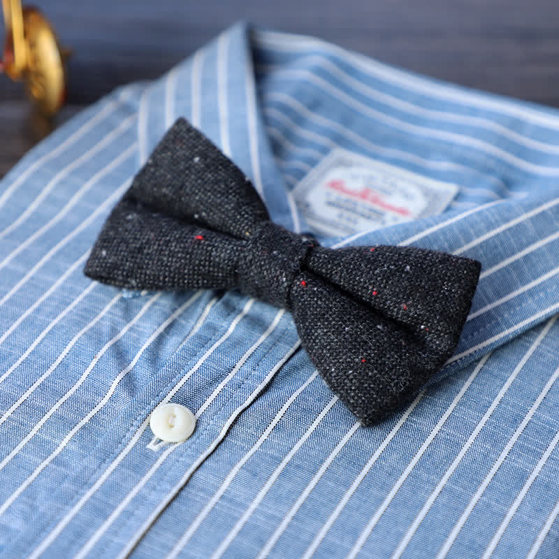 Nœud papillon simple en tweed de laine mélangée pour homme