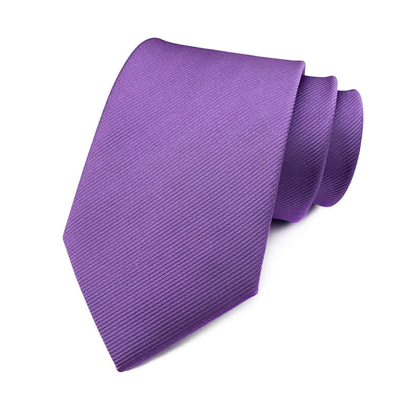Cravate de travail discrète en sergé de couleur unie pour homme