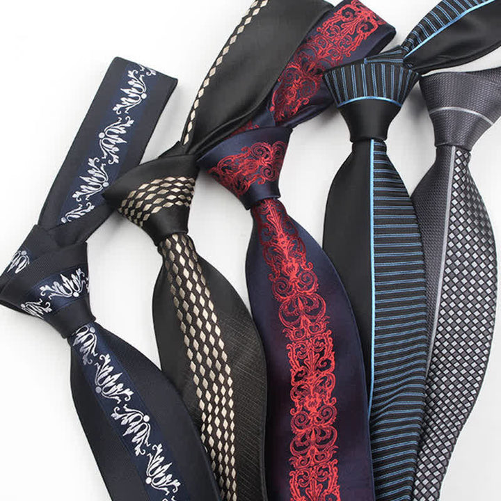 Cravate à rayures verticales patchwork moderne pour homme