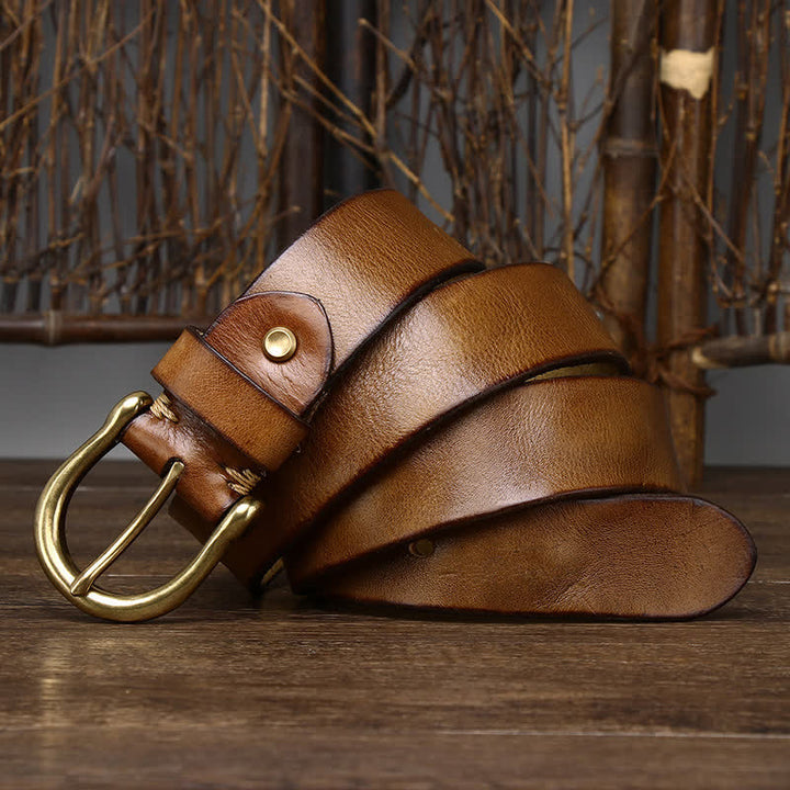 Ceinture en cuir usé et froissé tendance pour homme