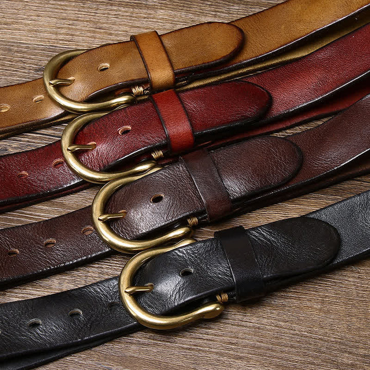 Ceinture en cuir usé et froissé tendance pour homme