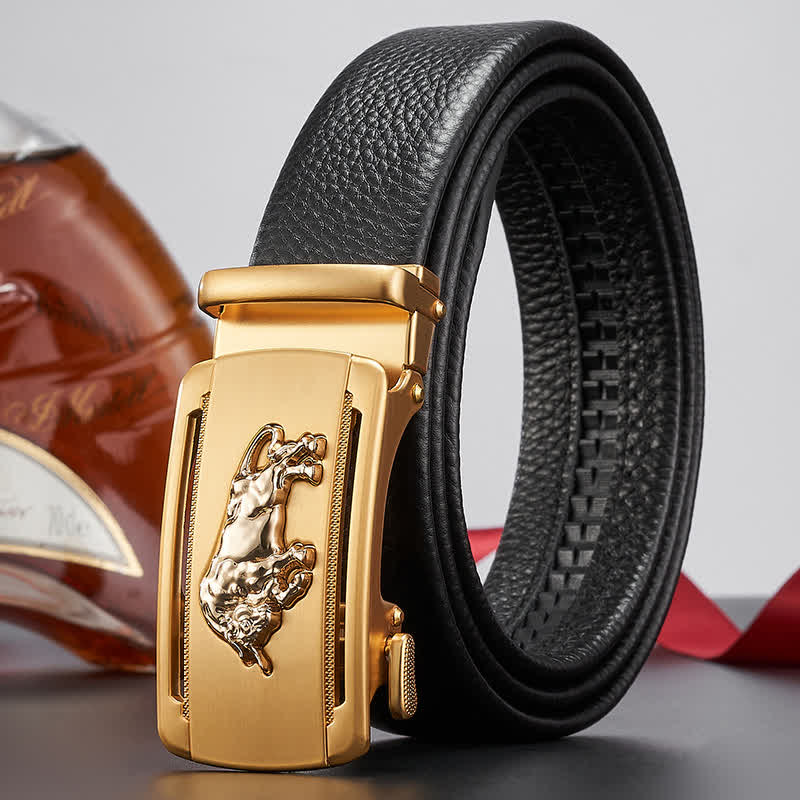 Ceinture en cuir à boucle automatique pour homme Fierce Cattle Bull