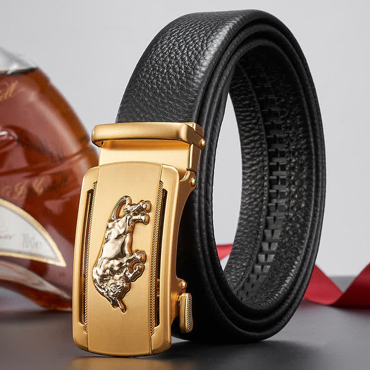 Ceinture en cuir à boucle automatique pour homme Fierce Cattle Bull