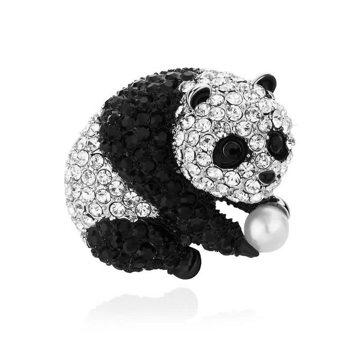 Broche scintillante pour le corps en forme de panda pour femme