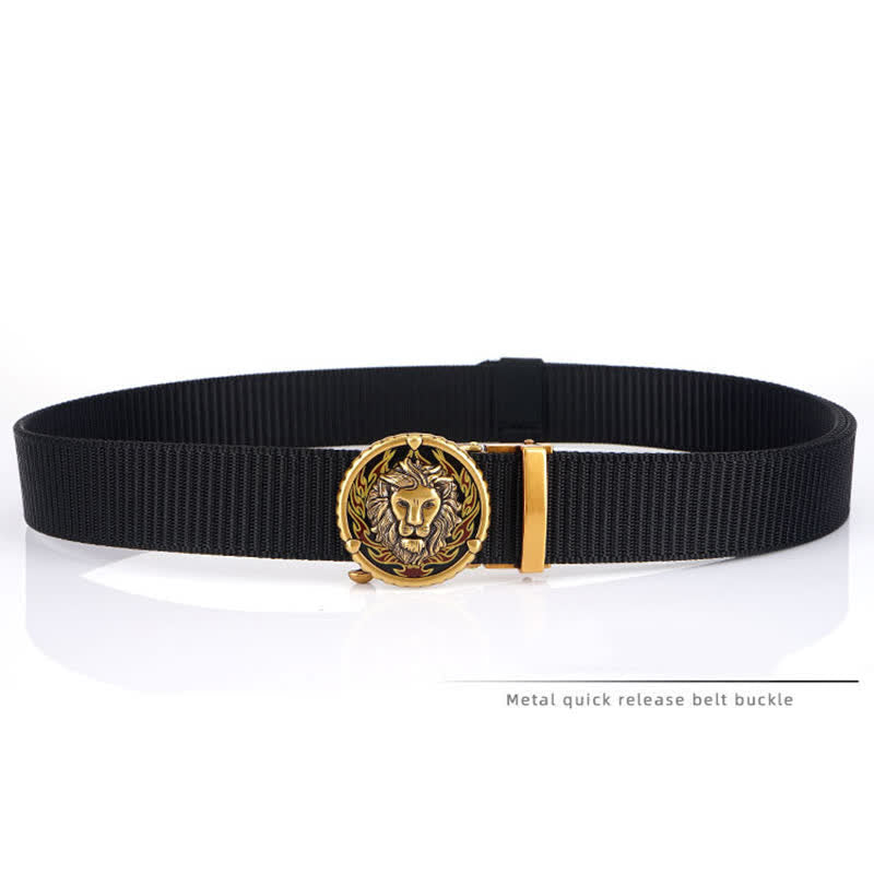 Ceinture pratique en nylon à motif tête de lion pour homme - image 5