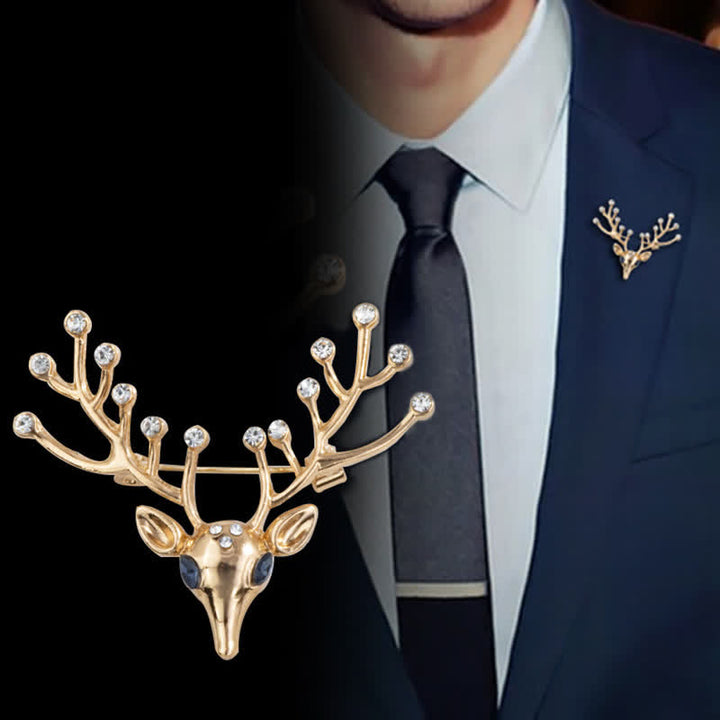 Broche d'élan de Noël pour homme