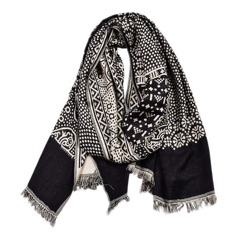 Écharpe ethnique légère en coton et lin pour homme
