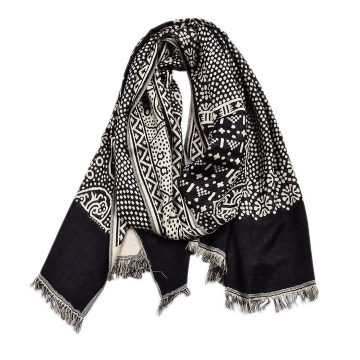 Écharpe ethnique légère en coton et lin pour homme