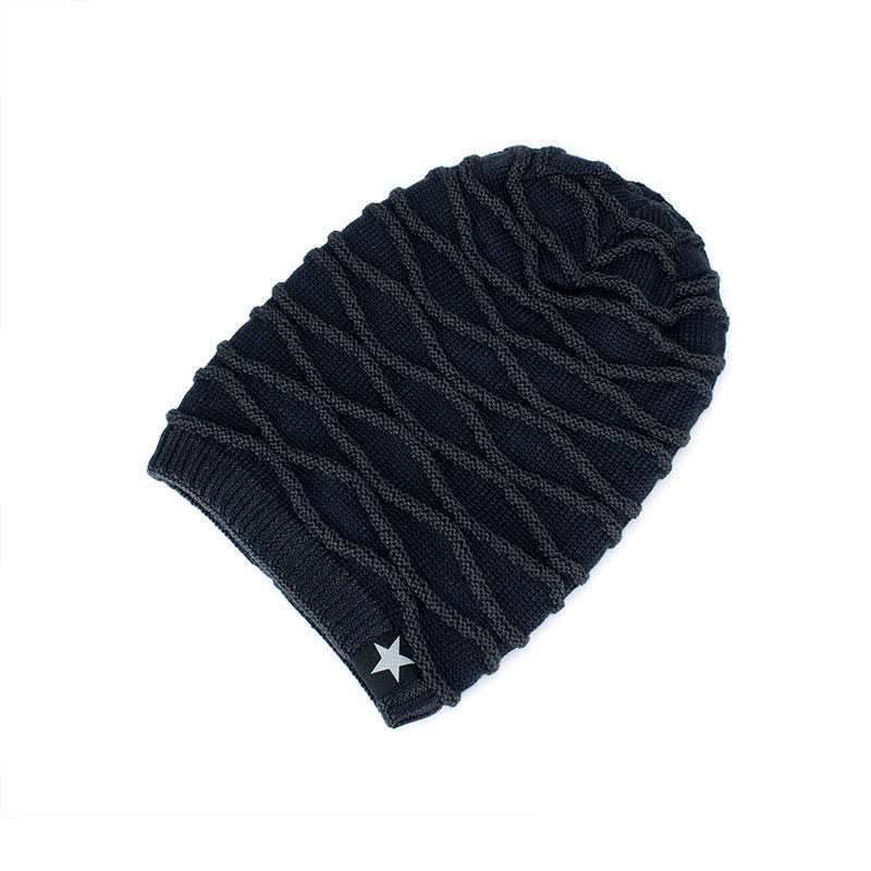 Bonnet tricoté cinq étoiles doublé polaire