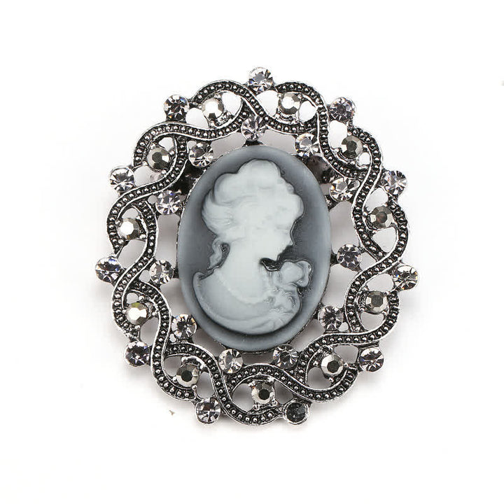 Broche camée rétro Century Queen pour femme