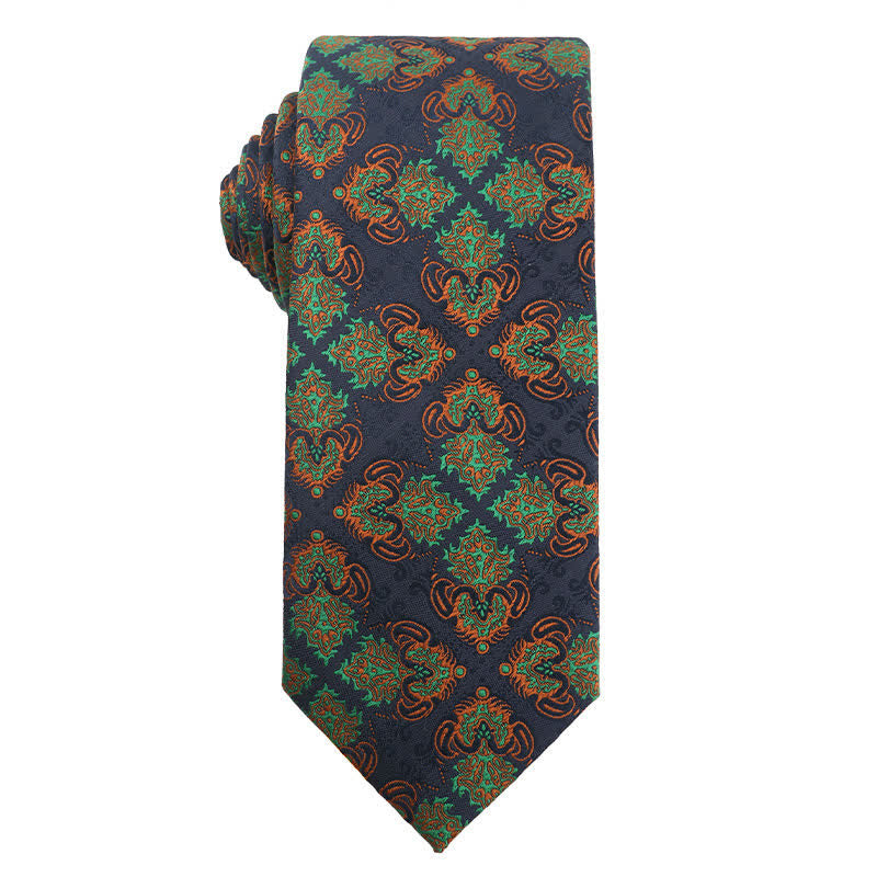 Cravate pour homme série orange vert forêt - Exotique - image 2