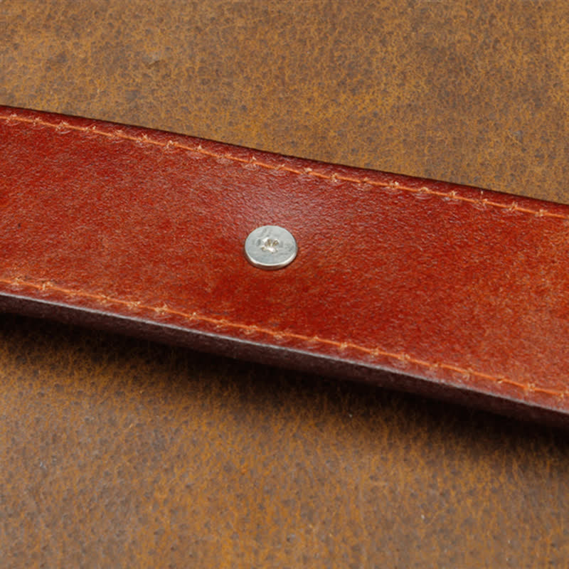 Ceinture unisexe rétro en cuir marron turquoise à fleurs