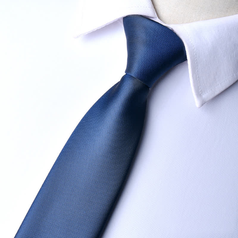 Cravate ajustable à fermeture éclair de couleur unie pour homme