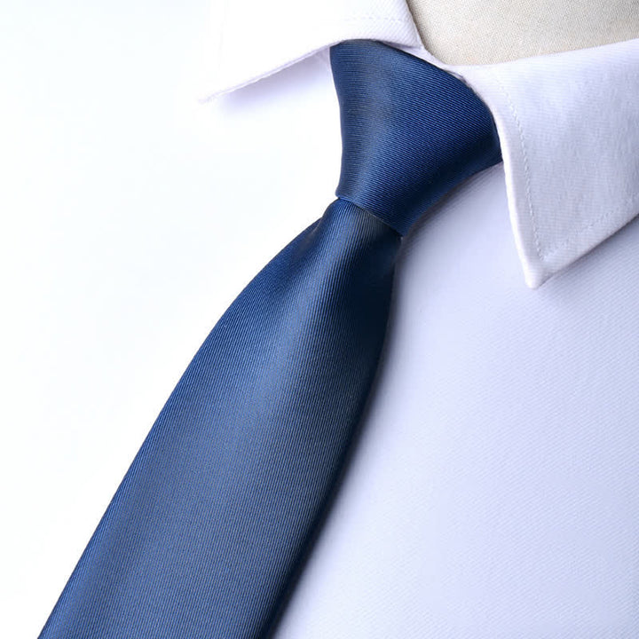 Cravate ajustable à fermeture éclair de couleur unie pour homme