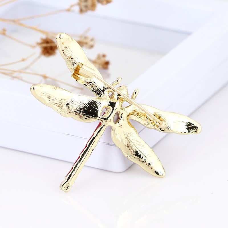 Jolie broche libellule en émail pour femme
