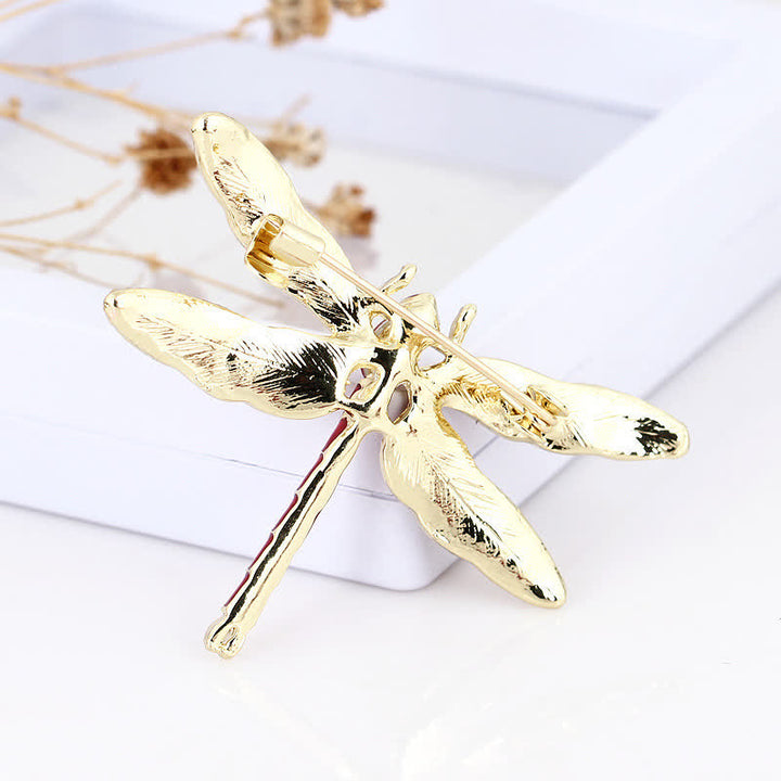 Jolie broche libellule en émail pour femme
