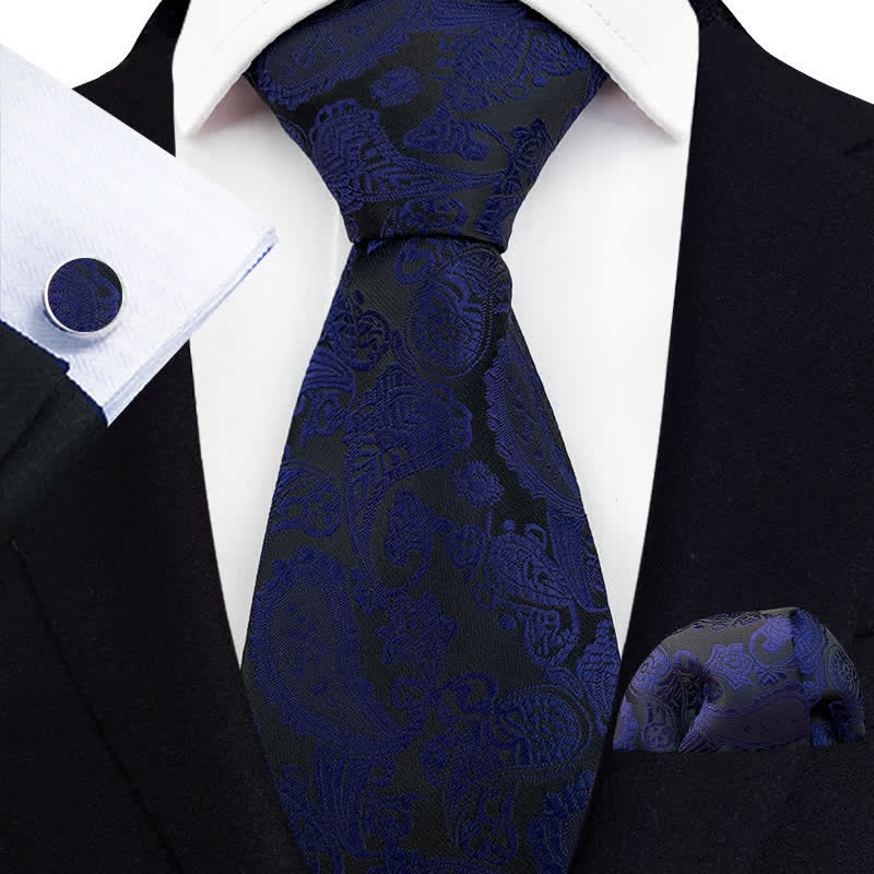 Ensemble de 3 cravates à motif cachemire exotique pour homme