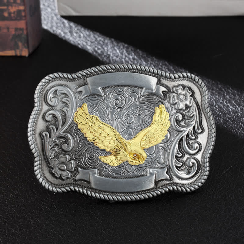 Ceinture en cuir à boucle animalière sculptée en or pour homme - Aigle - Sans ceinture - image 10
