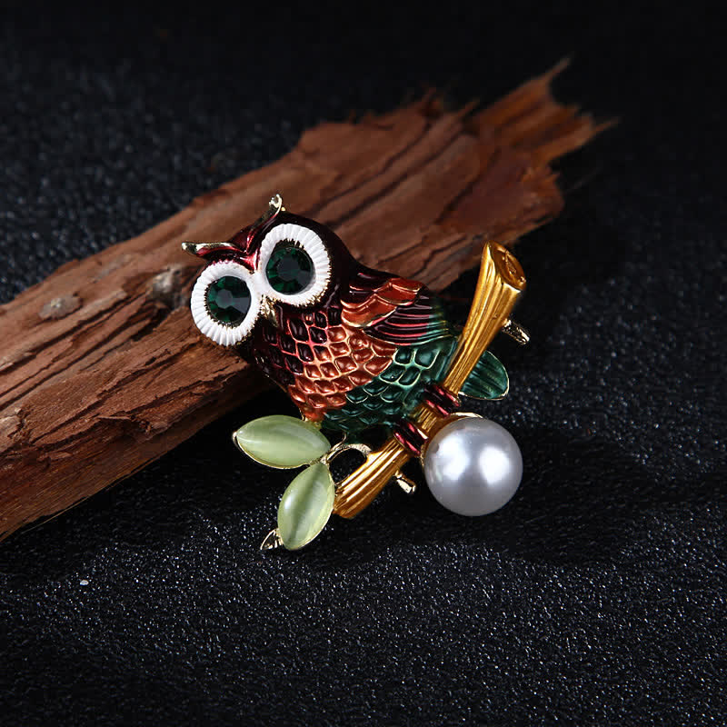 Jolie broche hibou colorée pour femme