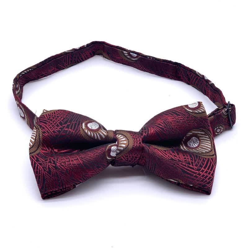 Nœud papillon à motif de plumes de paon pour homme