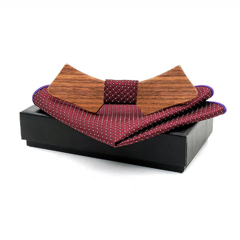 Lot de 2 noeuds papillon en bois en forme de col pour homme