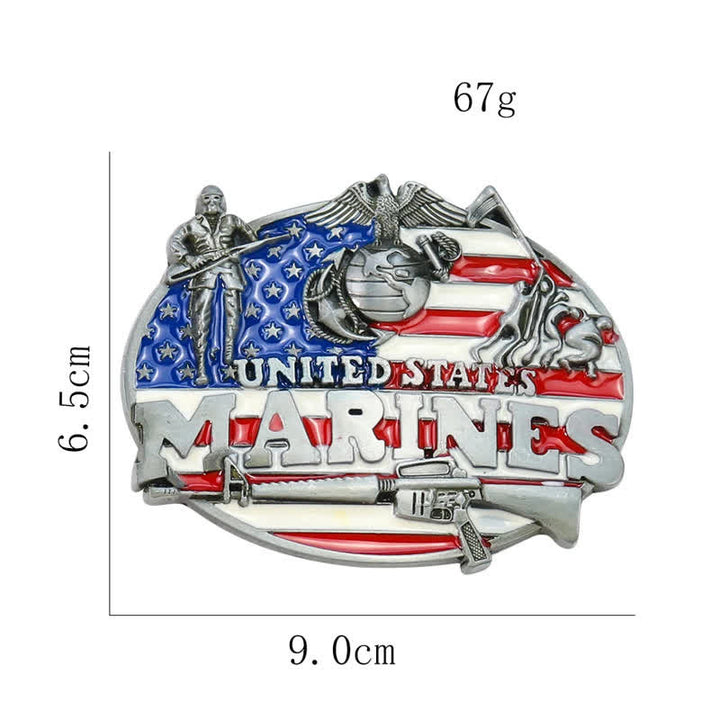 Ceinture en cuir à boucle militaire pour homme des Marines américains