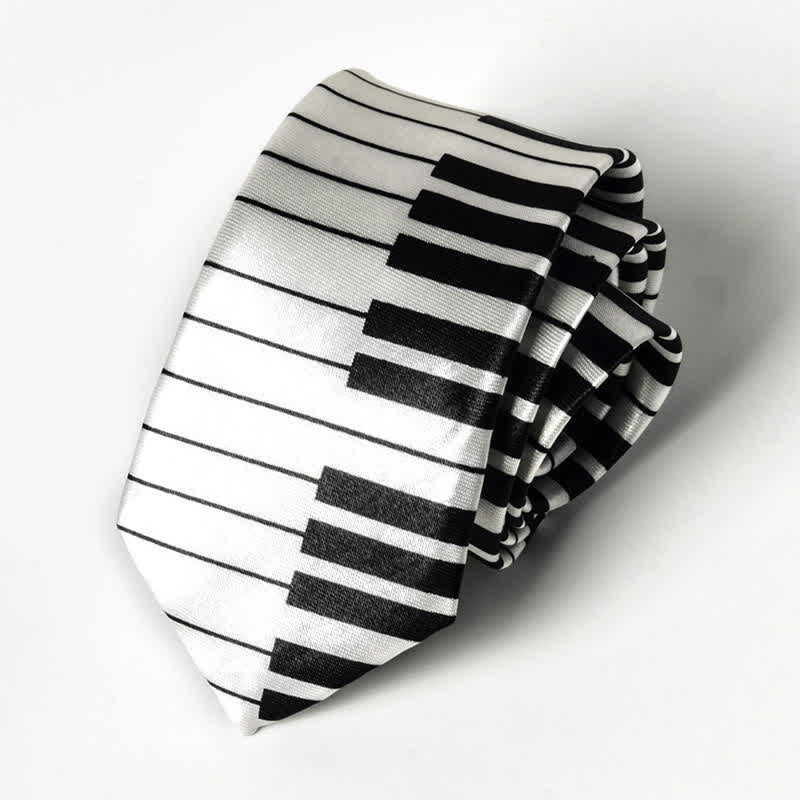 Cravate pour homme avec notes de musique de piano 