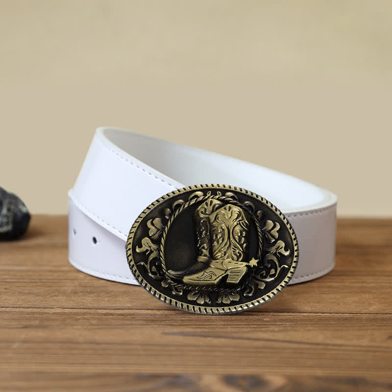 Ceinture en cuir à boucle pour bottes de cowboy DIY pour hommes